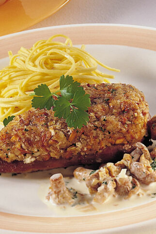 Fasanenbrust mit Pilzkruste Fasanenbrust mit Pilzkruste