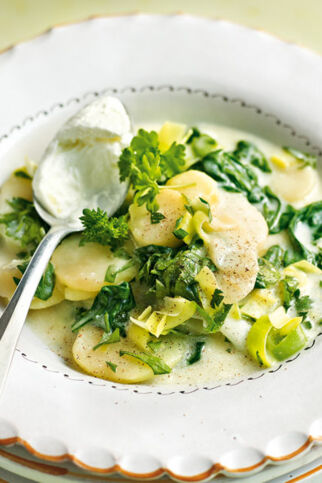 Gemischte Kartoffeln mit Blattspinat und Lauch Gemischte Kartoffeln mit Blattspinat und Lauch