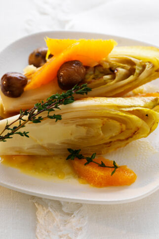 Chicorée mit Maronen Chicorée mit Maronen