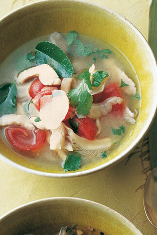 Hühnersuppe mit Austernpilzen Hühnersuppe mit Austernpilzen
