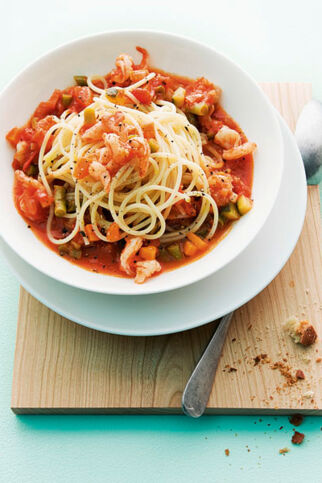 Spaghetti mit Garnelen-Bolognese Spaghetti mit Garnelen-Bolognese