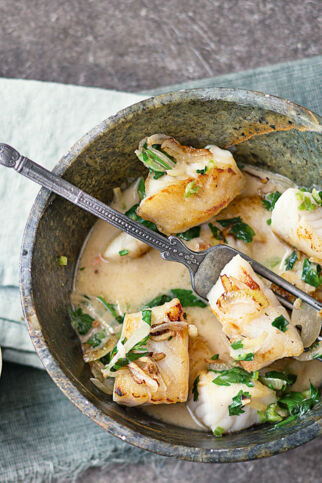 Gebratener Fisch mit Ingwersauce