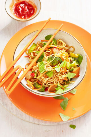 Gebratene Nudeln mit Pak Choi Gebratene Nudeln mit Pak Choi