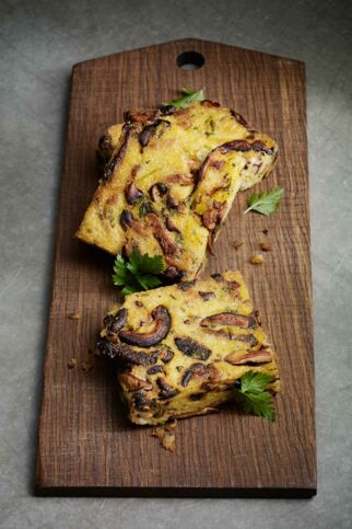 Polentaquiche mit Shiitakepilzen