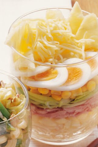 Partysalat mit Lauch und Schinken Partysalat mit Lauch und Schinken