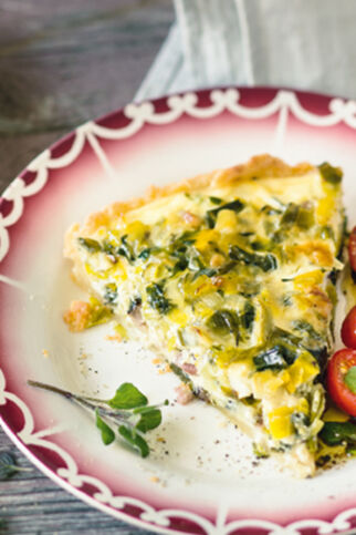 Quiche aux poireaux et lardons - Quiche mit Lauch und Speck