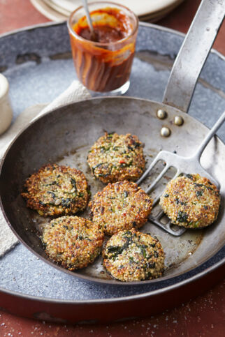 Quinoa-Burger mit Spinat Quinoa-Burger mit Spinat