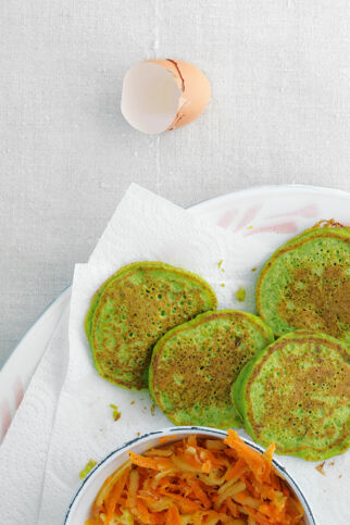 Grüne Erbsen-Pancakes