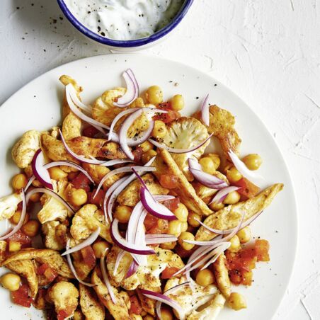 Geflügelgyros mit gebratenem Blumenkohl Geflügelgyros mit gebratenem Blumenkohl