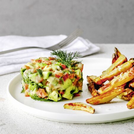 Veggie-Tatar mit Backkartoffeln Veggie-Tatar mit Backkartoffeln