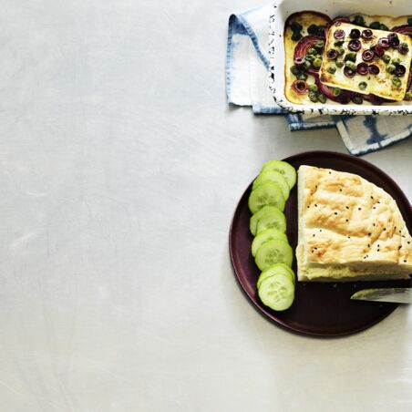 Gebackener Feta im Fladenbrot Gebackener Feta im Fladenbrot