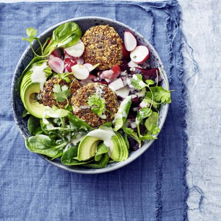 Bunte Burger-Bowl Bunte Burger-Bowl