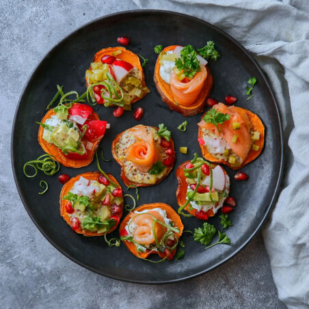 Belegte Süßkartoffel Chips Belegte Süßkartoffel Chips