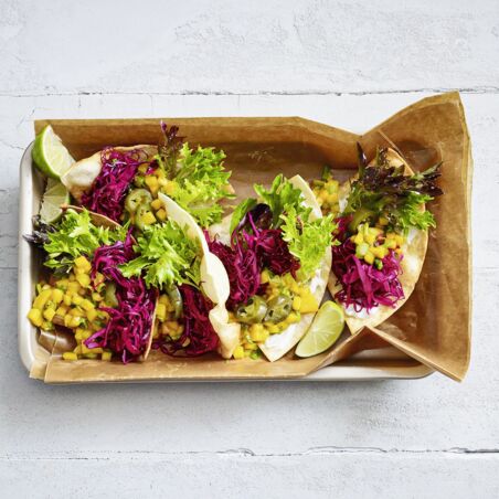 Mini-Tostadas mit Mango-Salsa Mini-Tostadas mit Mango-Salsa