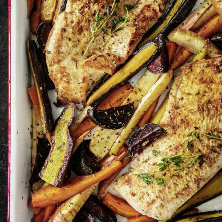 Putensteaks mit Wurzelgemüse Putensteaks mit Wurzelgemüse