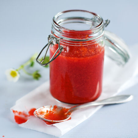 Erdbeer-Rhabarber-Sauce