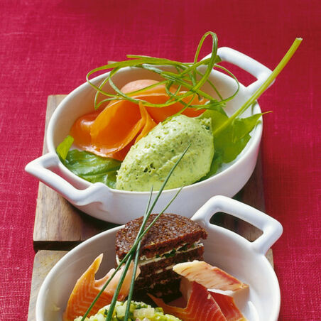 Avocado-Mousse mit Räucherlachs Avocado-Mousse mit Räucherlachs