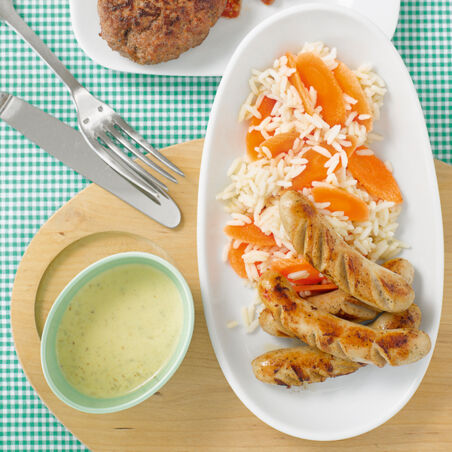 Bratwürste mit Senfsauce Bratwürste mit Senfsauce