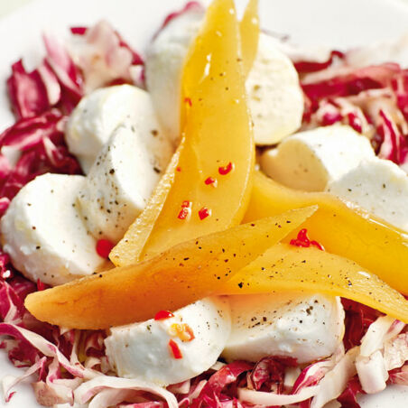 Würzbirne mit Mozzarella Würzbirne mit Mozzarella