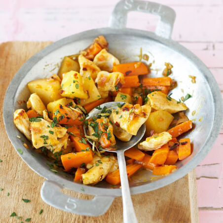 Hähnchenwok mit Quitten und Möhren Hähnchenwok mit Quitten und Möhren