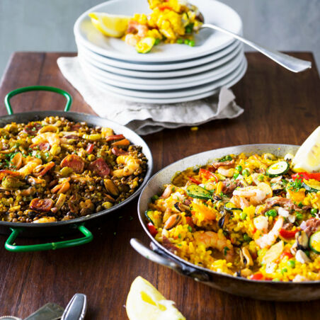 Gemüse-Paella mit Meeresfrüchten Gemüse-Paella mit Meeresfrüchten