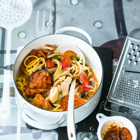 Artischocken-Pasta mit Chorizo Artischocken-Pasta mit Chorizo