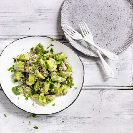 Linsen-Rosenkohl-Pfanne Linsen-Rosenkohl-Pfanne