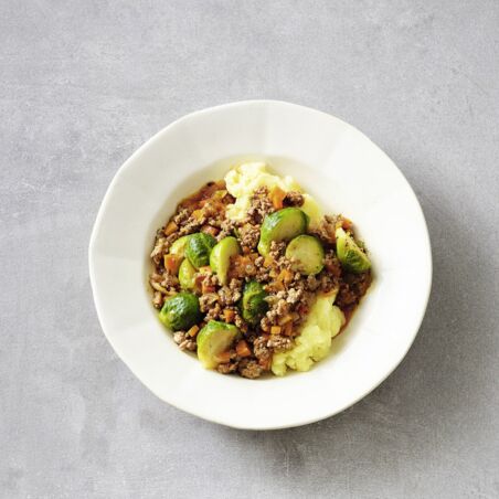 Rosenkohl-Bolognese mit Püree Rosenkohl-Bolognese mit Püree