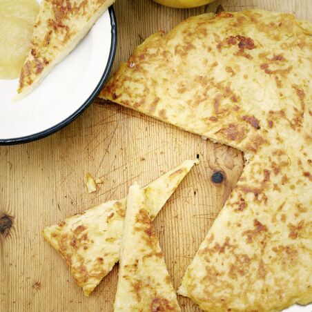 Riesenrösti mit Apfelmus Riesenrösti mit Apfelmus