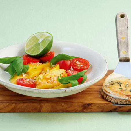 Mangosalat mit Ziegenkäse-Crostini Mangosalat mit Ziegenkäse-Crostini