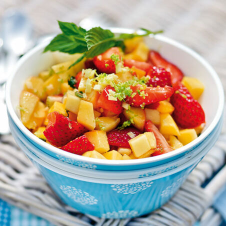 Ingwer-Obstsalat mit Vanillesauce Ingwer-Obstsalat mit Vanillesauce