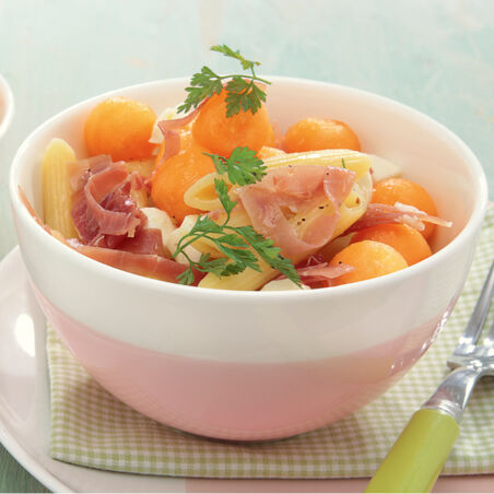 Nudelsalat mit Melone Nudelsalat mit Melone