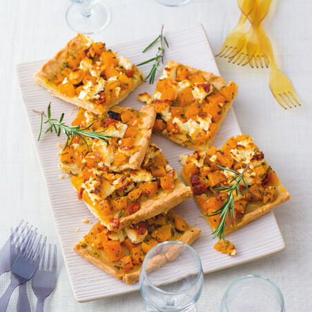 Kürbiskuchen mit Schafskäse Kürbiskuchen mit Schafskäse