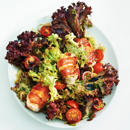 Lollo rosso mit Ziegenkäse Lollo rosso mit Ziegenkäse