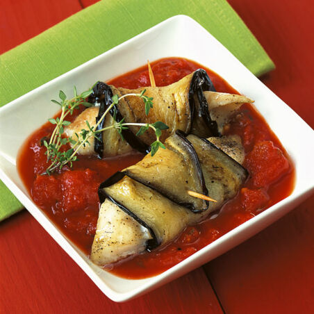 Auberginen-Zander-Röllchen Auberginen-Zander-Röllchen