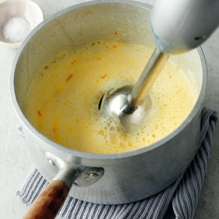 Seitan-Involtini auf Safranschaum Seitan-Involtini auf Safranschaum