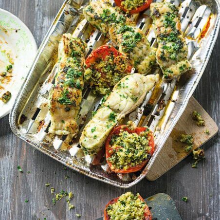 Steinbeißer mit Grilltomate Steinbeißer mit Grilltomate