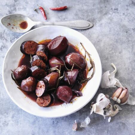 Rotweinkartoffeln mit Chorizo Rotweinkartoffeln mit Chorizo