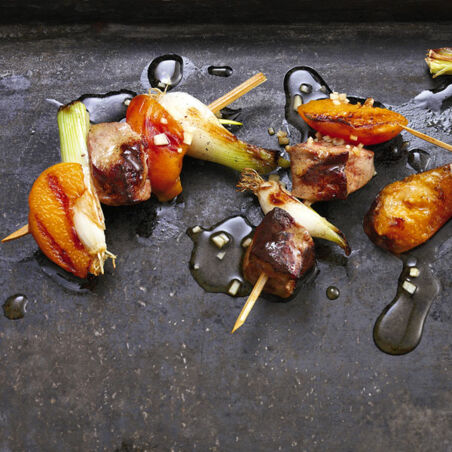 Leber-Aprikosen-Spiesse Leber-Aprikosen-Spiesse