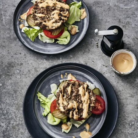 Falsche Hamburger
mit Salat Falsche Hamburger
mit Salat