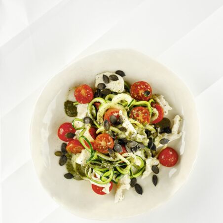 Zoodles
mit Kürbiskernsauce Zoodles
mit Kürbiskernsauce