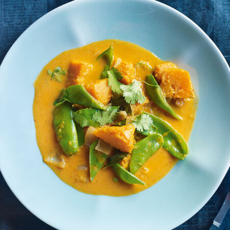Kürbiscurry mit Zuckerschoten Kürbiscurry mit Zuckerschoten