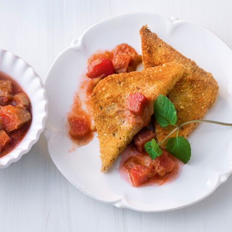 Arme Ritter mit Rhabarberkompott Arme Ritter mit Rhabarberkompott