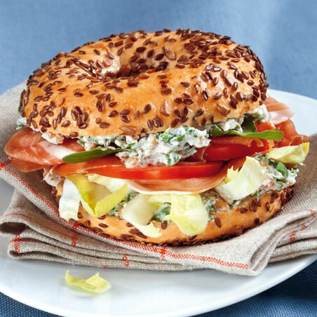 Schinken-Bagels mit Rucola Schinken-Bagels mit Rucola