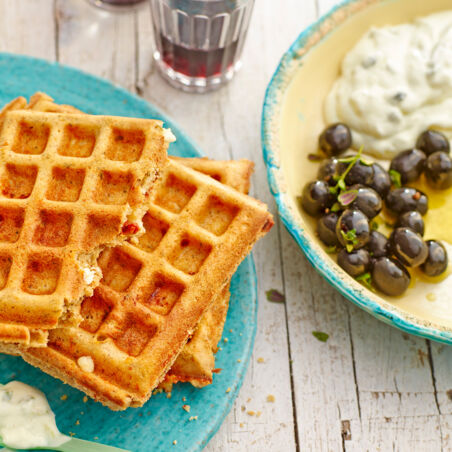 Waffeln mit Fetakäse Waffeln mit Fetakäse