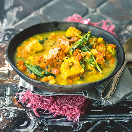 Zweierlei Tofu mit Linsen Zweierlei Tofu mit Linsen