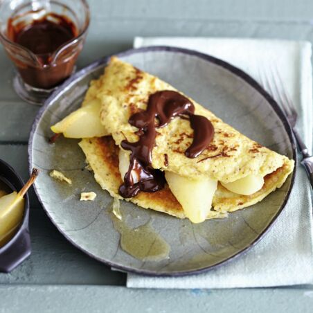 Nusspfannkuchen mit Birnen Nusspfannkuchen mit Birnen