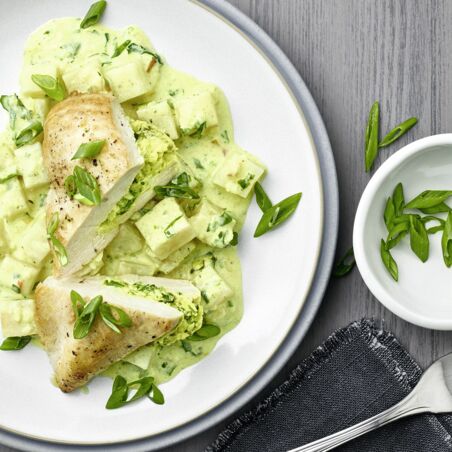 Gefüllte Hähnchenfiletsmit Selleriegemüse