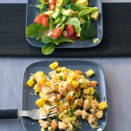 Hähnchenbrustsalat mit Zucchini Hähnchenbrustsalat mit Zucchini