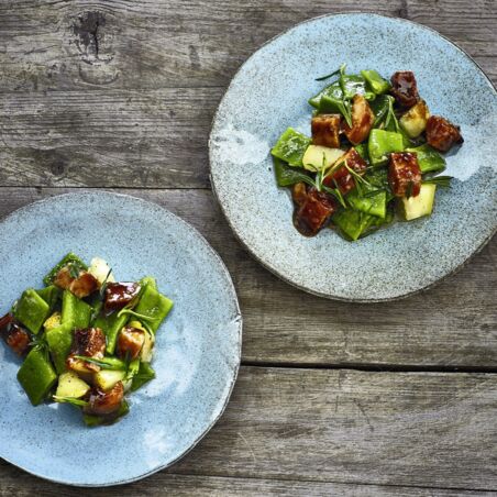 Holunderblüteneis mit Apfel-Beignets Aal Birne Bohne